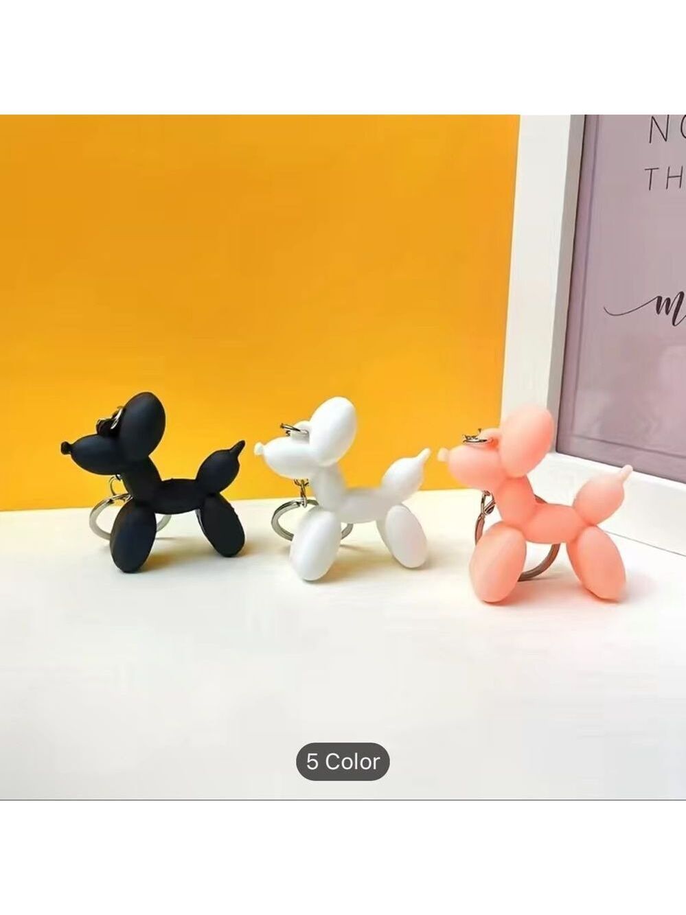 NEW Balloon Animal Dog Keychain Rubber Charm - Multiple Colors - Picture 3 of 4